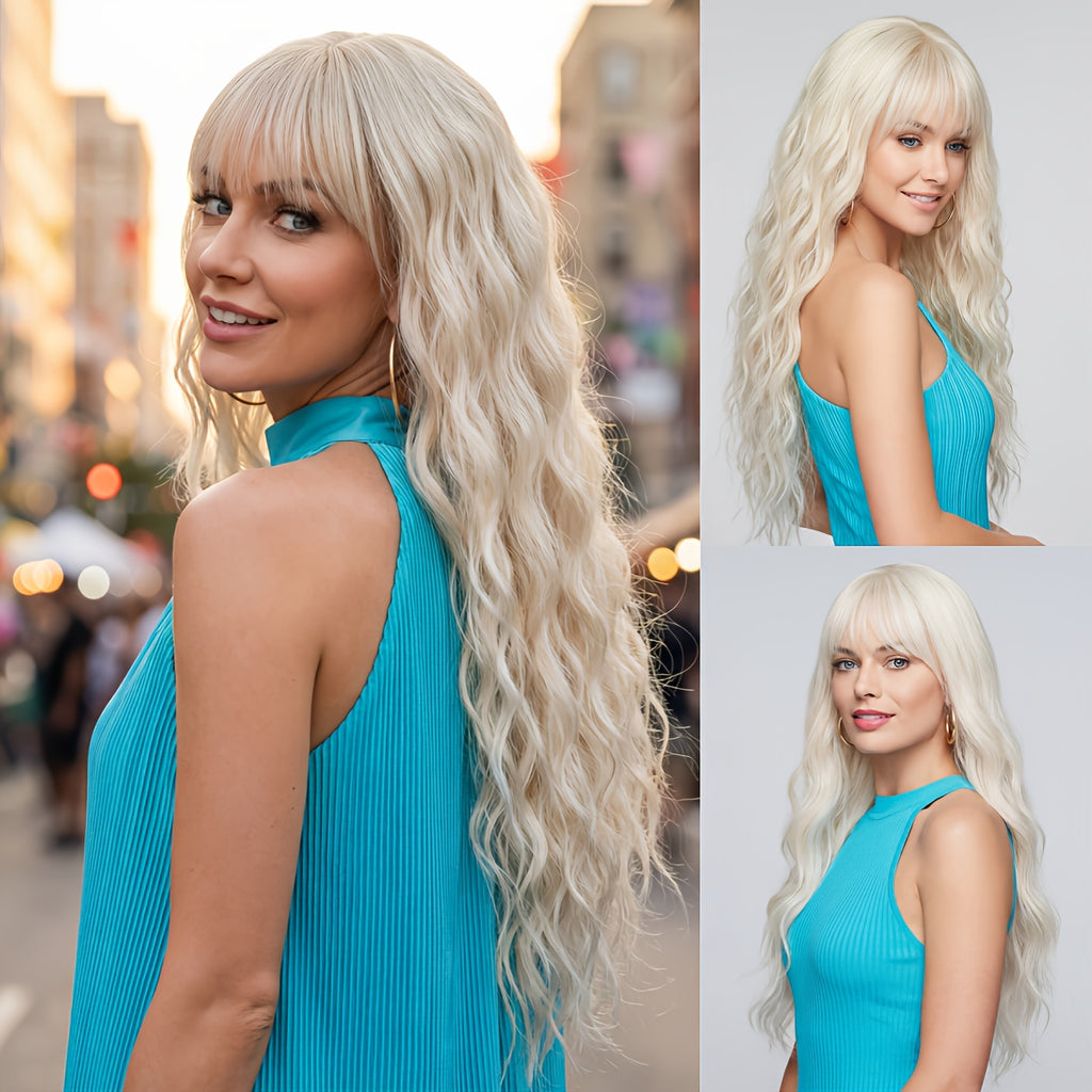 A Stylish 22-Inch Synthetic Heat-Resistant Wig, Perfect for Everyday Wear And Special Occasions - Ideal for Beginners, Making It a Great Choice for Valentine'S Day, Mother'S Day, Birthdays, Parties, Holidays, Gatherings
