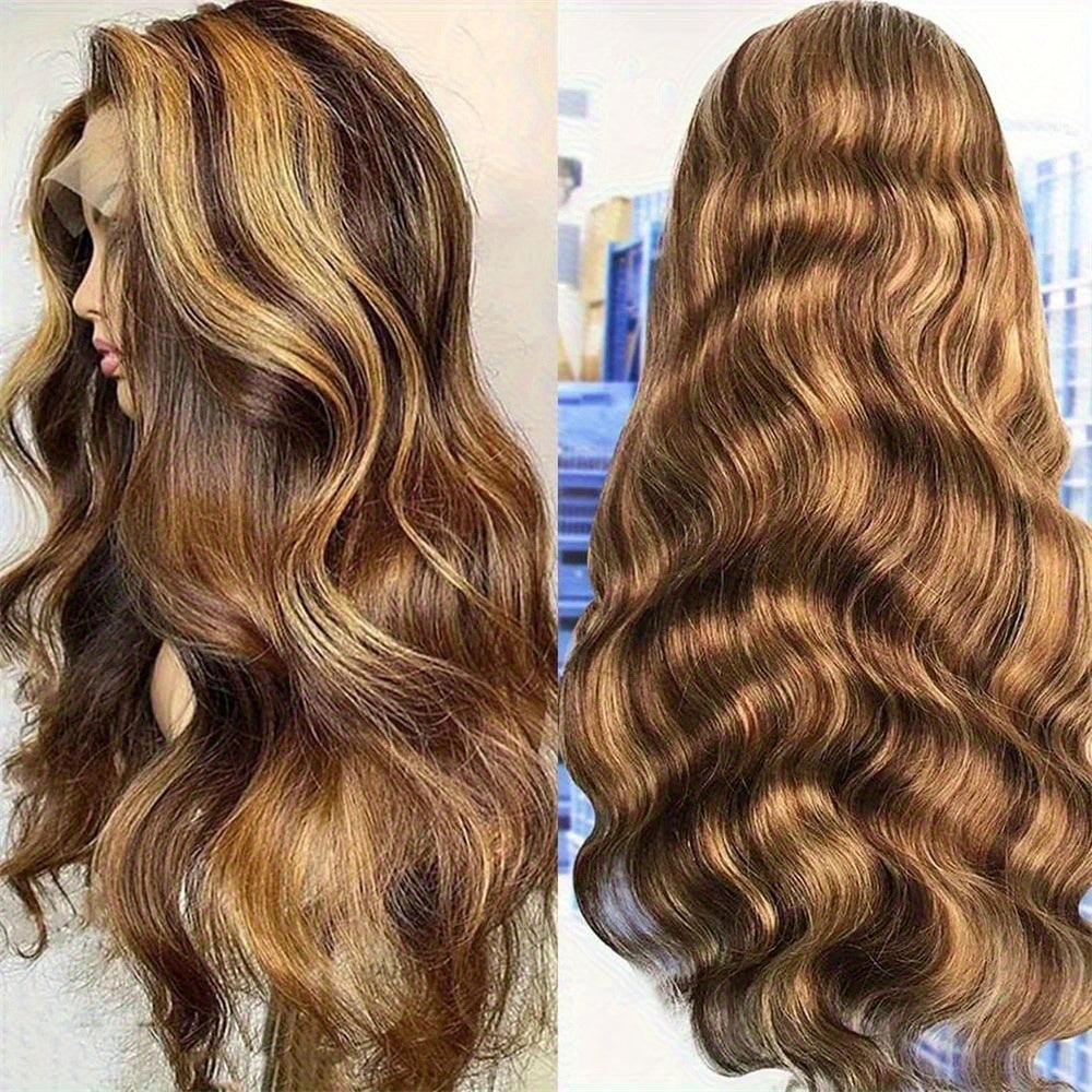 200% Density Body Wave 4\u002F27 Human Hair Wigs, Glueless Lace Front Natural Black Wig, HD Lace Transparent Frontal Glueless 13x4 Wigs Human Hair Long Body Wave Natural Color Bye Bye Knots Wig for Women Put On And Go Wig Live Wig