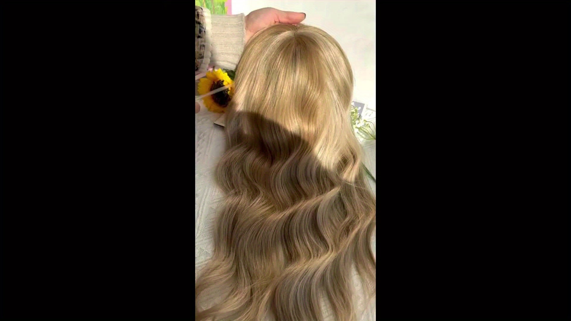 16-Inch Independence Day Wig, Water Wave Top, 6x6 Inch Large Base with Elegant Large Net Cap, Beginner-Friendly, Enhances Beauty and Elegance, Ideal for Women with Thin Hair on Top, High-Temperature Synthetic Fiber, Heat-Resistant, Soft, Wavy