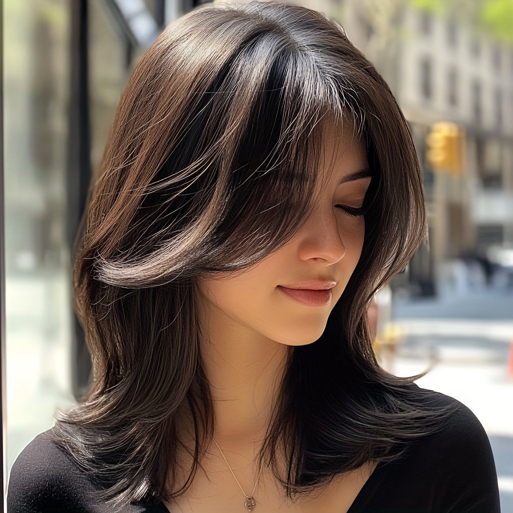 18inch Classic Black Basic Wig - Universal Multi-Scene Heat-Resistant Fiber