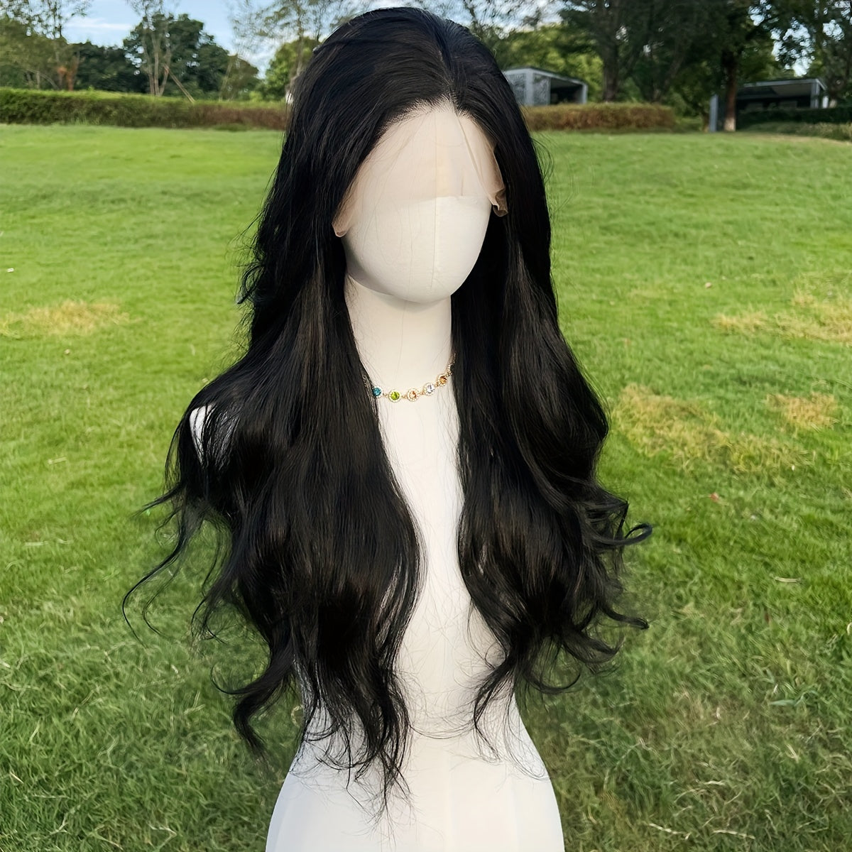 Heat-resistant Lace Wig 26-inch Heat-resistant Silky Lace Front Wig - 13*4 Pre-drawn Hairline Non-adhesive Lace Wig, Suitable For Daily Parties