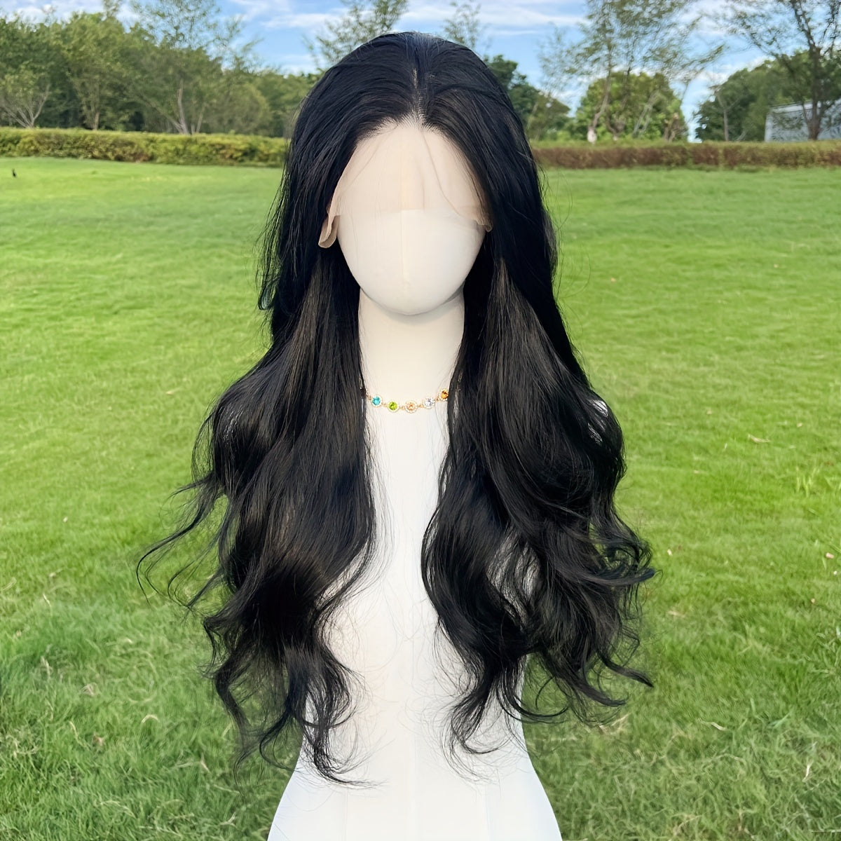 Heat-resistant Lace Wig 26-inch Heat-resistant Silky Lace Front Wig - 13*4 Pre-drawn Hairline Non-adhesive Lace Wig, Suitable For Daily Parties