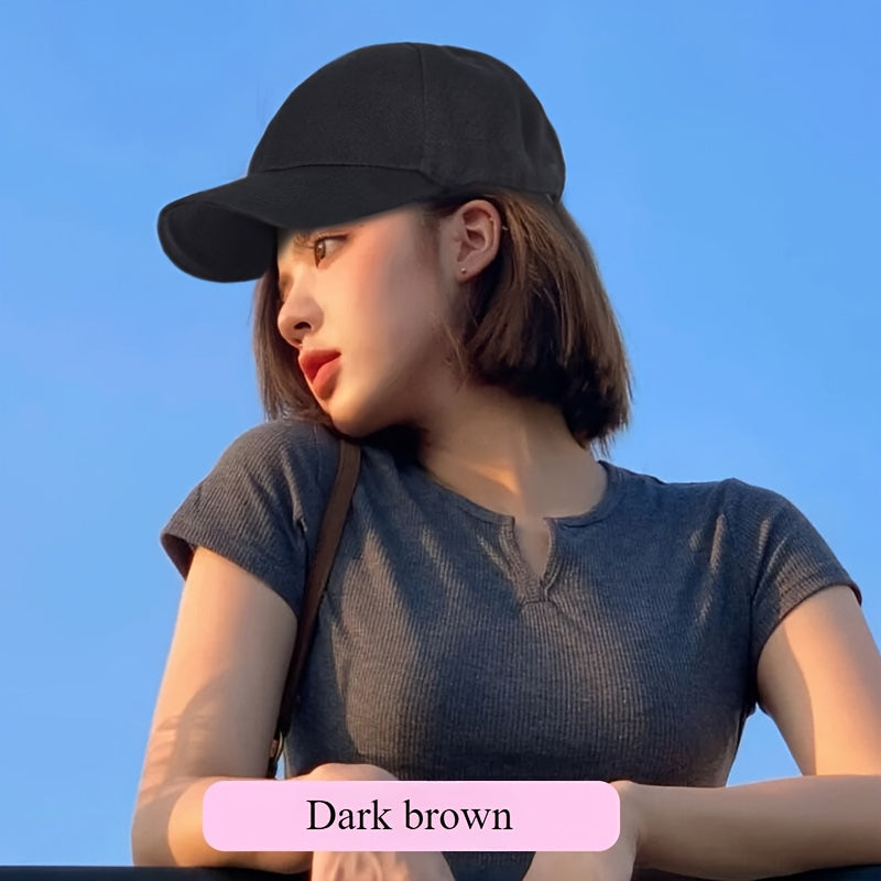 Chic 8-Inch Short Bob Wig with Adjustable Black Baseball Cap - Easy-to-Wear Synthetic Hair Extension for Women & Girls