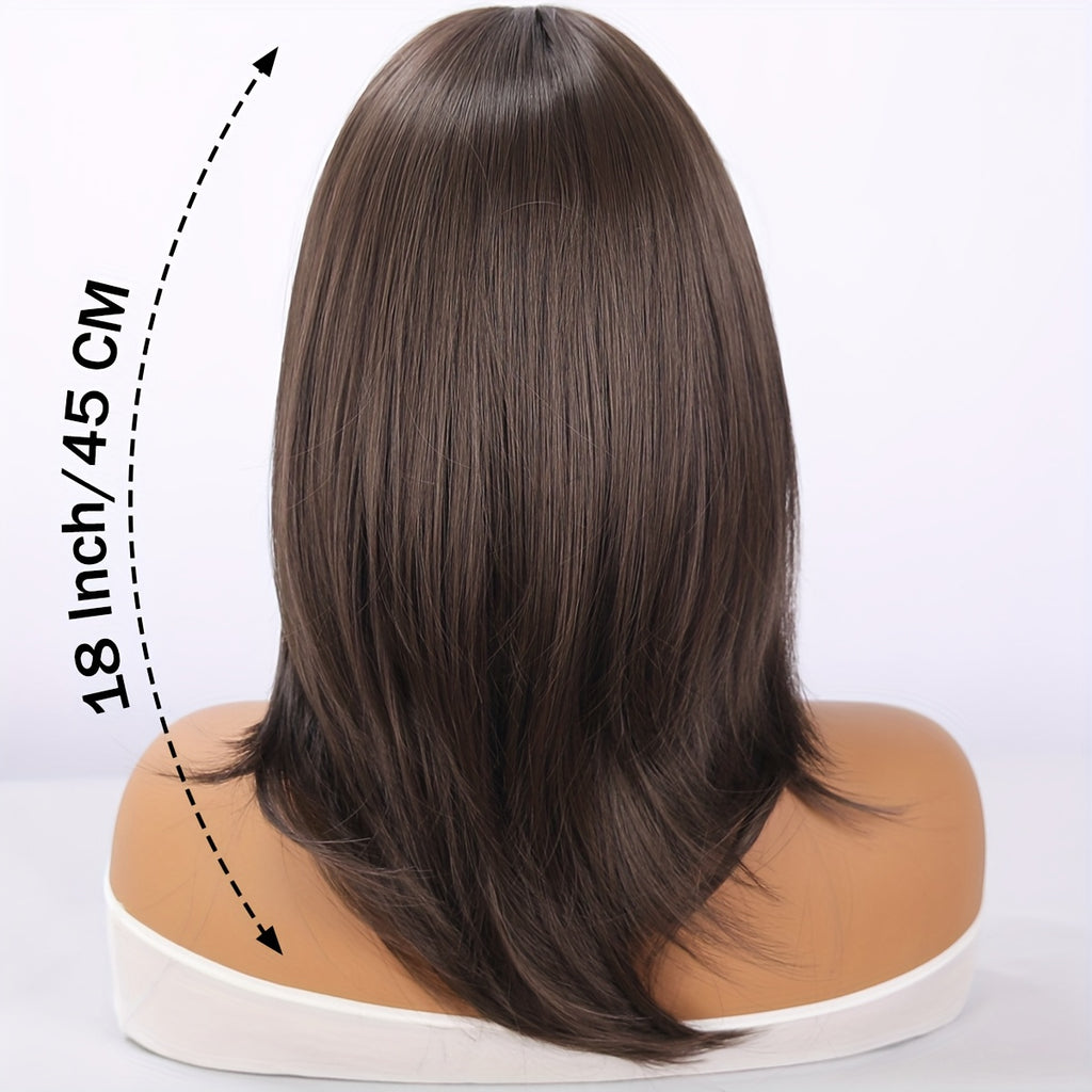 18inch Classic Black Basic Wig - Universal Multi-Scene Heat-Resistant Fiber