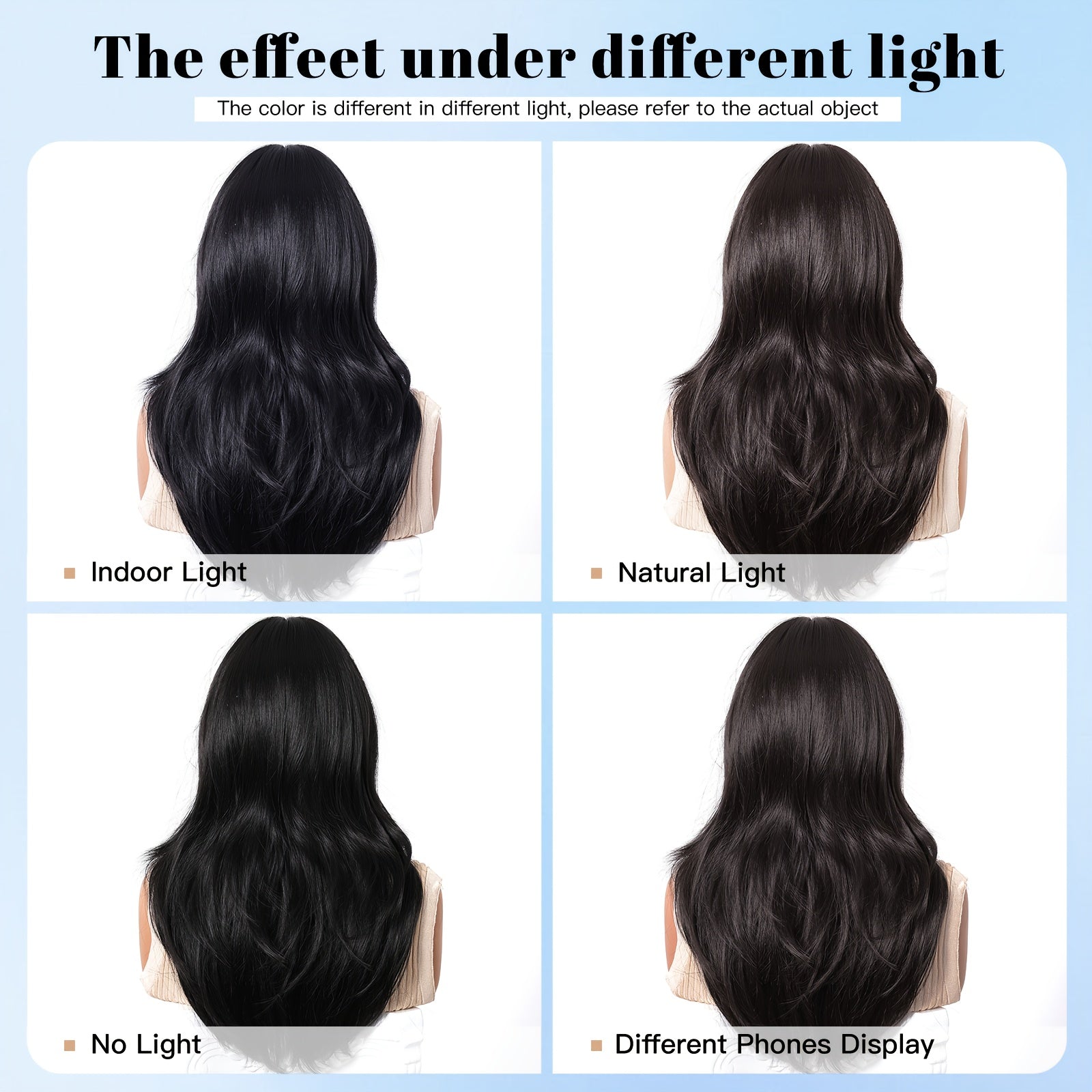 Stylish Long Straight Wig for Women with a Black Split Design And Layered Cut, Perfect for Everyday Use And Special Occasions Like Christmas, Thanksgiving, New Year Celebrations, Mother'S Day