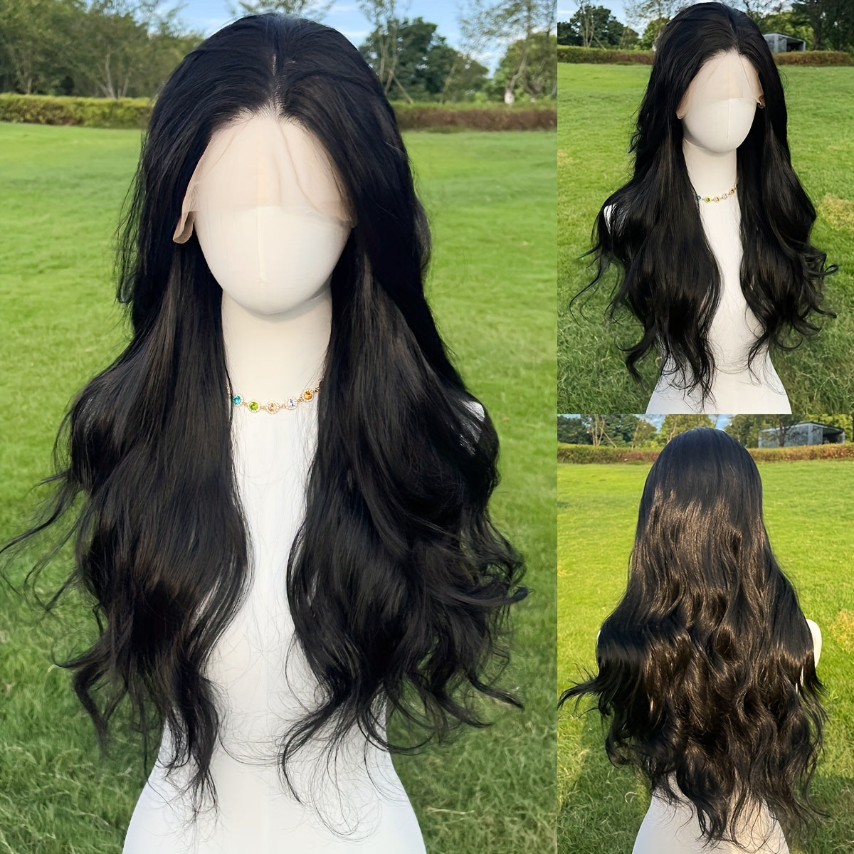 Heat-resistant Lace Wig 26-inch Heat-resistant Silky Lace Front Wig - 13*4 Pre-drawn Hairline Non-adhesive Lace Wig, Suitable For Daily Parties