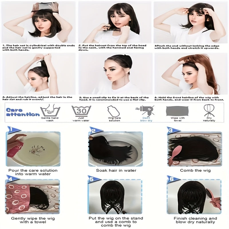 18inch Classic Black Basic Wig - Universal Multi-Scene Heat-Resistant Fiber