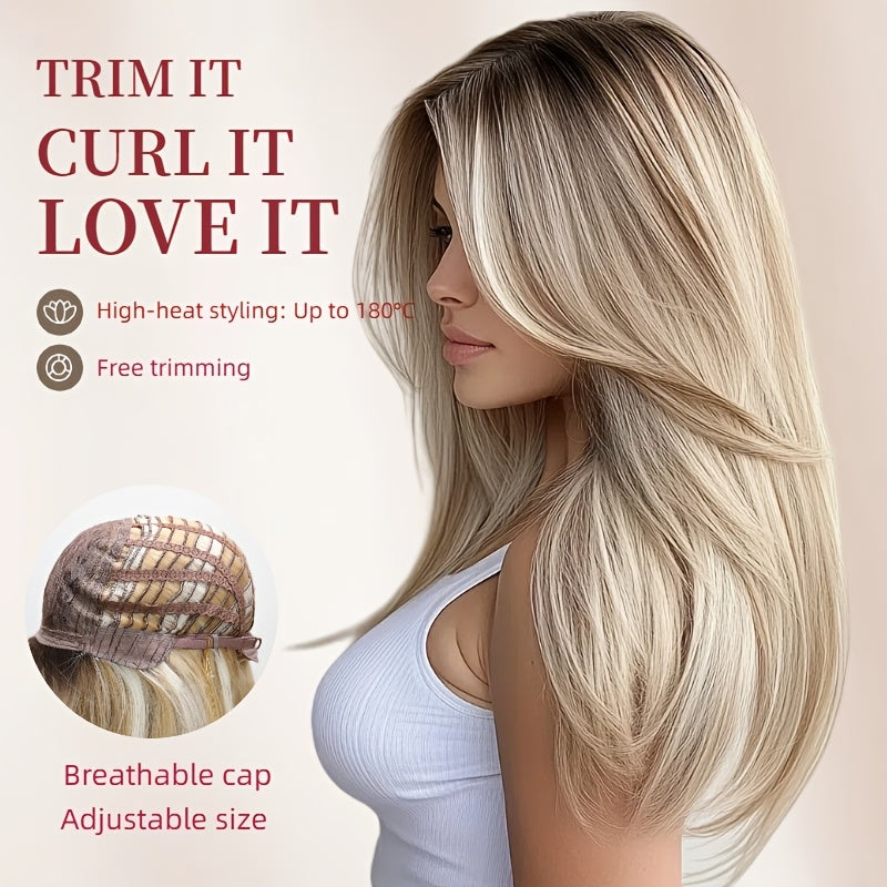 A Stylish 22-Inch Synthetic Heat-Resistant Wig, Perfect for Everyday Wear And Special Occasions - Ideal for Beginners, Making It a Great Choice for Valentine'S Day, Mother'S Day, Birthdays, Parties, Holidays, Gatherings