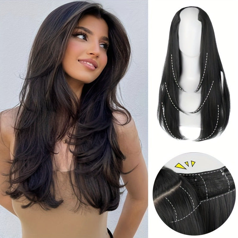 Seamless U-Part Clip-In Wig for Women - 18\